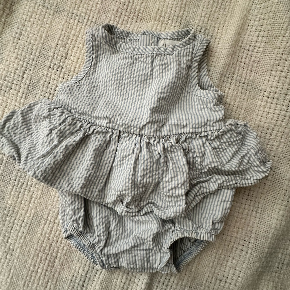 Little Planet Baby Seersucker Sunsuit - Picture 2 of 4